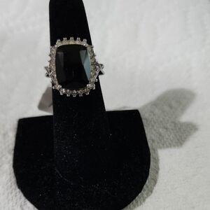 Elegant Black Onyx and Silver Ring